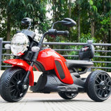 儿童电动摩托车充电三轮车小孩玩具车男孩宝宝电瓶车可坐人女孩(红色)