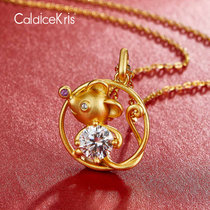 CaldiceKris （中国CK）十二生肖之鼠钻石项链CK-OSXA(黄色)