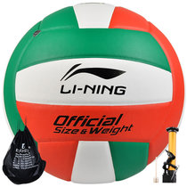 李宁（LI-NING）排球学生比赛训练排球软式PU皮5号排球LVQK005-1送打气筒球包球针