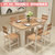 全球龙  广佳餐桌椅组合6人现代简约长方形钢化玻璃木质餐桌家用吃饭桌子(1桌6椅1.3*0.8浅胡桃透明玻璃 默认)