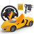 重力感应遥控车 可充电遥控车电动儿童玩具车 四通带方向盘遥控汽车跑车(黄色款-充电版)