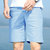 富贵鸟 FUGUINIAO 短裤男棉麻质感五分裤纯色休闲沙滩裤 18165FGK66(天蓝色 XL)