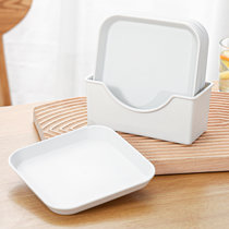 日本吐骨碟餐桌家用骨头碟子小吃盘桌面垃圾盘6寸食品级塑料盘(碟8个+收碟盘1个 默认版本)