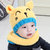 韩版儿童帽子婴儿毛线围脖套宝宝帽子0-3-6-12个月秋冬男女小孩帽子围巾套装1-2岁(黄色 颜色)