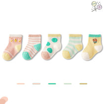 帕兰朵5双装儿童袜女童舒适透气纯棉品质棒棒糖系列 WZ-0212-5t(0212-5t（5双装吸汗透气） XL（9-12岁脚长20-22cm）)
