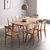 北欧现代白橡木实木原木色餐桌现代简约胡桃色餐桌(原木色 一桌六椅)