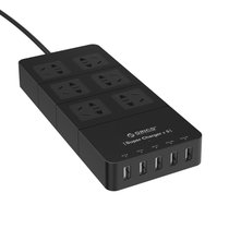 奥睿科（ORICO）HPC-6A5U 智能5口USB数码充电器 6位插座/插排/插线板/接线板 1.5米(黑色 1.5M)