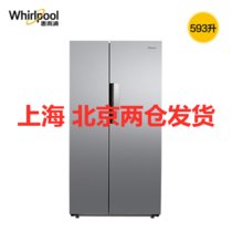 惠而浦双开门冰箱 BCD-593WD03BZWS 家用对开门节能变频风冷大容量