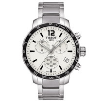 天梭/Tissot瑞士手表 时捷系列多功能石英运动男士手表T095.417.11.037.00(白色 钢带)