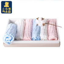 小白熊婴幼儿纱布方巾6条装30cm*30cm09972 婴儿口水巾毛巾方巾手帕