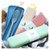 小麦秸秆餐具套装 筷勺叉三件套 家用便携餐具旅行外出套装(北欧蓝色)