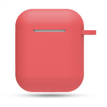 airpods二代保护套 适用苹果蓝牙耳机一代液态硅胶手感连体保护套(苹果耳机套-1/2代-8山茶红)