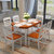 明佳友 餐桌 实木餐桌椅组合 折叠伸缩圆桌 餐桌餐椅套装 饭桌M608(地中海 单桌/1.38米)