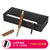 天色 0.5mm铱金钢笔 皮革笔盒装礼品笔 木制笔帽练字墨水笔(TS-3021钢笔 红木色)