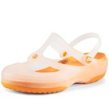 DSXN夏季新款花园鞋 变色洞洞鞋女凉鞋 平跟水晶果冻鞋沙滩鞋 DD0107(芒果 W7)