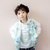 春季新款韩版棒球服 儿童外套可爱小鱼印花夹克衫女(140 紫色)