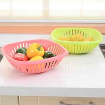 康丰2256方形镂空水果篮洗菜篮 沥水篮菜篮子洗水果蔬菜盘 可爱果盘