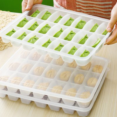 (国美自营)美之扣饺子盒带盖加厚可叠加冰箱保