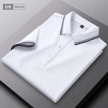 雅鹿短袖t恤polo衫棉质夏季冰感新款休闲装3XL白色 休闲