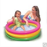 美国INTEX57402 荧光三环水池 儿童充气游泳池玩具浴缸61cm*22cm