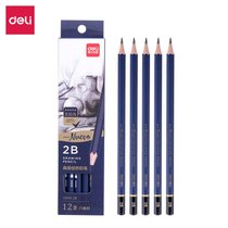 得力S999-2B_高级绘图铅笔12支彩盒装2B(蓝)(12支盒)（对公）