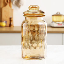 密封罐透明蜂蜜柠檬瓶泡菜坛子大号玻璃瓶食品调料茶叶储物罐带盖(【云朵盖】水滴-大号)