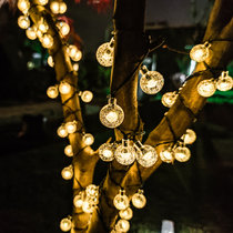 LED太阳能小彩灯户外防水满天星圣诞灯串阳挂件台花园庭院装饰灯(2.3厘米气泡球-暖色 太阳能-5米20灯【双模式】)