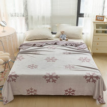 丹杰 珊瑚绒毯子床上用毛毯春秋法兰绒法莱绒床单沙发午睡毯铺床宿舍单人盖毯(雪花玫红)