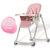 宝宝餐椅婴儿吃饭椅子便携式宜家多功能学坐可折叠儿童餐桌椅座椅(藕粉.香槟金铝管 适合0-36个月)