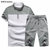 帛莱尼(bolainy)2015夏季男士短袖t恤套装韩版休闲运动polo衫半袖体恤B014(浅灰色 XL)
