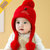 公主妈妈秋冬季婴儿帽套头帽6-12个月小鹿宝宝加绒小孩毛线帽儿童帽子圣诞帽0-1-2-3岁(红色 均码)