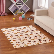 珊瑚绒地毯 卧室客厅茶几地毯垫加厚床边毯 吸水防滑地毯（50cmx1.6米）(童趣脚丫 50cmx160cm)