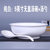 创简坊（CJIANFF） 健康环保汤碗 家用碗大号碗汤盆带盖碗送陶瓷大汤勺大汤碗(纯白9英寸(无盖)+勺+洗碗布)