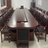 锦旭芃沐 办公家具油漆实木贴皮7米会议桌LY-HYZ02 含26把椅子(默认)