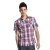青春格纹短袖衬衫 121016002(粉红/白格 M)