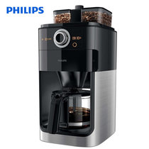 飞利浦（Philips） 咖啡机 家用磨豆机全自动磨粉机双豆槽带预约功能咖啡壶流光银HD7762/00(黑色 热销)