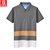 吉普盾 男装夏季新款短袖t恤男 宽松条纹男T恤3622(橙灰色 XXXL)