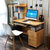 蔓斯菲尔电脑桌 家用电脑桌台式桌简约书桌现代办公桌烤漆写字台(红叶枫木色120cm)