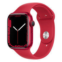 Apple Watch Series 7 智能手表 GPS款 45毫米红色铝金属表壳 红色运动型表带MKN93CH/A