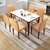 a家家具 现代简约餐桌椅组合小户型家用一桌四椅长方形大理石餐桌(胡桃木色 一桌四椅)