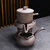 自动茶具单个懒人石磨旋转出水功夫茶壶复古时来运转自动冲泡茶器(紫砂大容量+公道杯)