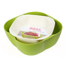 西派珂双层创意水果盘零食糖果干果盒欧式时尚水果盆套装组合果盆(单个果盘大)