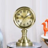 汉时欧式客厅金属座钟复古青铜色静音台钟卧室艺术装饰时钟HD312(合金外框-石英静音机芯)