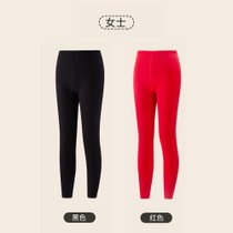 雅鹿棉质加绒保暖裤两条装女【黑色+红色】3XL其他 柔软亲肤舒适透气