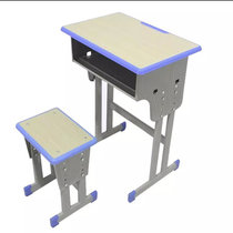 永岩钢木 单人封边式学生课桌椅 YY-0012(蓝边（可指定） 默认)