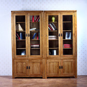 雅斯名尚 实木书柜书架自由组合 两门/四门带玻璃门整体书橱家具(2门)