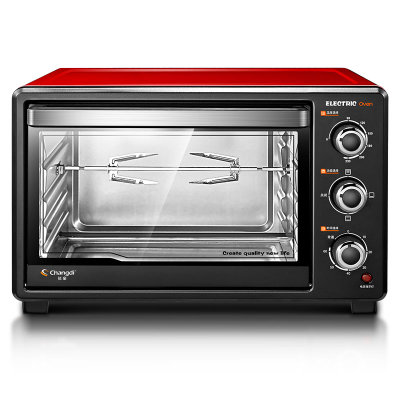 长帝 TR32SN烤箱家用烘焙蛋糕全自动多功能电烤箱32升大容量(前黑后红 热销)