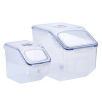 乐扣乐扣米桶塑料防潮收纳米缸家用大米面粉防虫储粮米箱多容量可选（5L/7.5L/12L）(12L+5L)