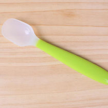 思柏飞 婴儿勺新生儿喂养软头硅胶勺子宝宝喂养汤匙叉勺餐具 一只(绿)