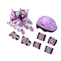 祖迪斯PU闪光防滑轮可调节旱冰鞋套装JRO09702轮滑鞋(紫色 35-38)